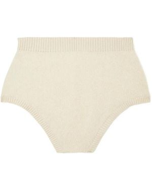 Alanui Ribbed Cashmere Shorts - Natural