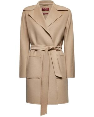 Max Mara Belted Wool Coat - Natural