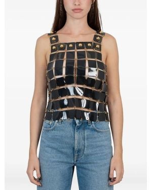 Rabanne Square-Panelled Top - Blue