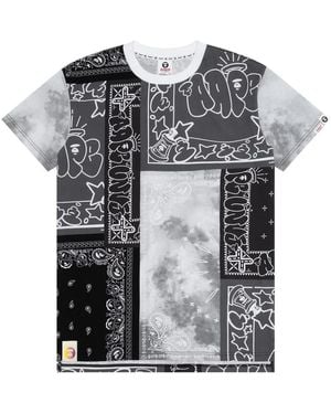 Aape By A Bathing Ape Moonface Bandana-Print T-Shirt - Purple