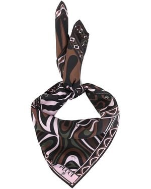 PUCCI Mixed Print Silk Scarf - White