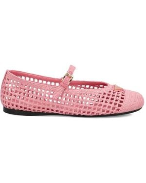 Prada Crochet Ballet Flats - Pink