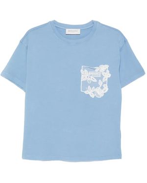 ERMANNO FIRENZE Camiseta Con Bolsillo Floral - Azul