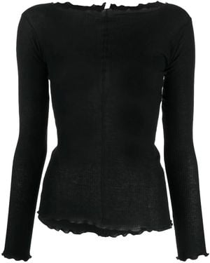 Baserange Pama Boat-Neck Organic Cotton Top - Black