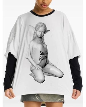 Maisie Wilen Statue-Print T-Shirt - Grey