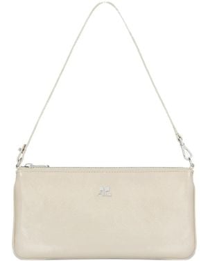 Courreges Cartera Con Placa Del Logo Y Cremallera - Neutro