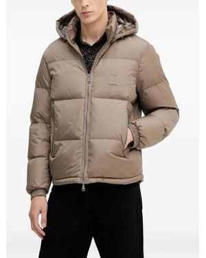 ARMANI EXCHANGE Hooded Puffer Jacket - Natural