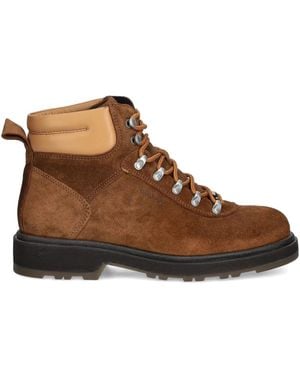 GANT Lace-Up Paneled Ankle Boots - Brown