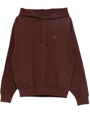 Y-3 Logo-Print Hoodie - Purple