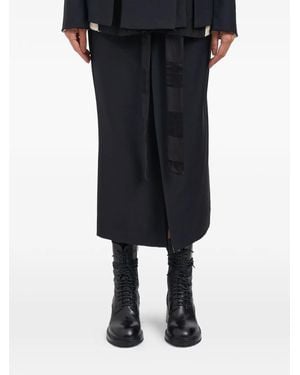 Alessandra Marchi Belted Midi Skirt - Black