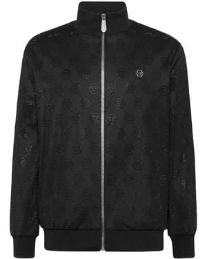 Philipp Plein Monogram-Embellished Jacket - Black
