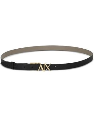 ARMANI EXCHANGE Logo-Detail Leather Belt - White