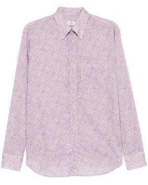 Etro Paisley-Print Button-Down Shirt - Pink