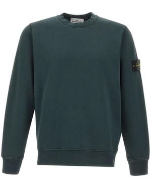 Stone Island 610060 Organic-Cotton-Fleece Regular-Fit Crewneck Sweatshirt With Raglan Sleeves - Green