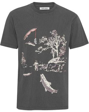 Henrik Vibskov Fishing-Scene Print T-Shirt - Grey