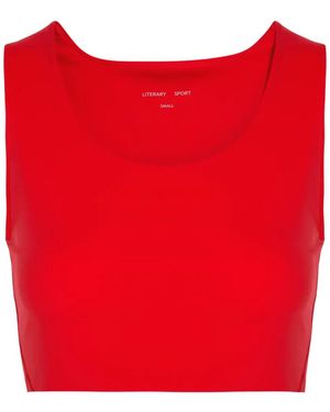 Literary Sport Scoop-Neck Bra - Red