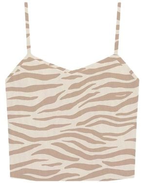 MC2 Saint Barth Zebra Print Crop-Top - Natural