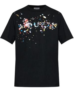 McQueen Confetti-Detail T-Shirt - Black