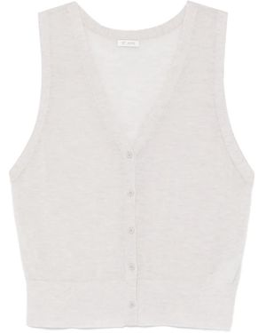 St. Agni Button Vest - White