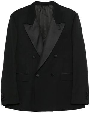 Lardini Double-Breasted Shawl-Lapel Suit - Black