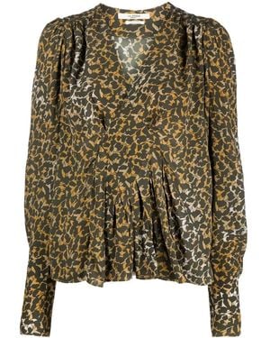 Isabel Marant V-Neck Printed Blouse - Green