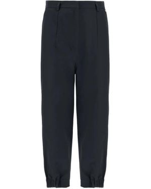 Herno Pleated Elasticated-Cuff Trousers - Blue