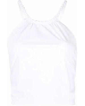 RED Valentino Lace-Up Halterneck Top - White