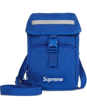 Supreme Logo-Embroidered Camera Bag - Blue