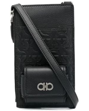 Ferragamo Gancini-Plaque Phone Bag - Black