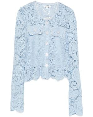 Paperlace Lace Scallop Shirt - Blue