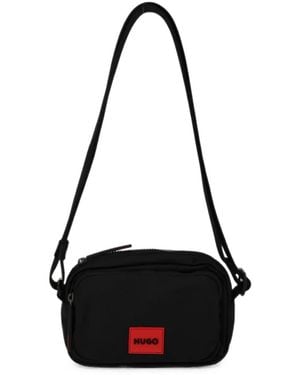 HUGO Logo-Patch Messenger Bag - Black