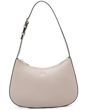 Furla Bolso De Hombro De Piel Con Placa Del Logo - Gris