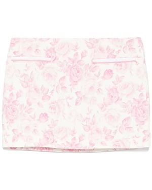 ROWEN ROSE Minigonna A Fiori - Rosa