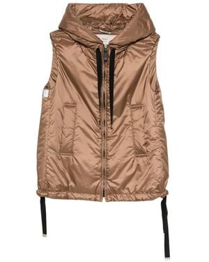Max Mara Hooded Puffer Gilet - Natural