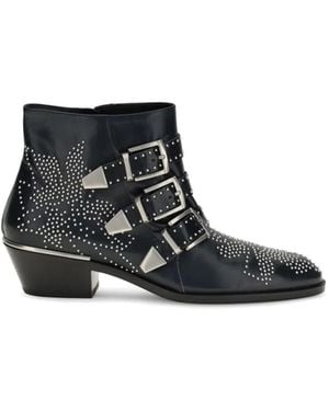 Chloé Susanna Studded Leather Ankle Boots - Black