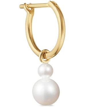 Sophie Bille Brahe Luce De Lily Pearl Hoop Earring - White