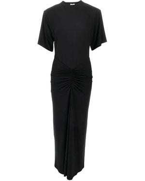 ANDAMANE Ruched Midi Dress - Black