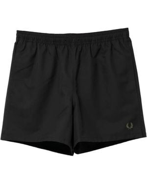 Fred Perry Logo-Embroidered Shorts - Black