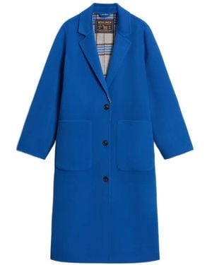 Woolrich Abrigo De Lana Virgen Con Solapas De Muesca - Azul