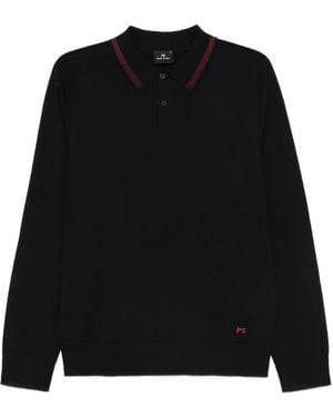 Paul Smith Logo-Embroidered Polo Shirt - Black