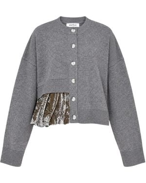 Enfold Balloon-Hem Cardigan - Grey