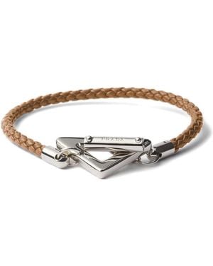 Prada Braided Nappa Leather Bracelet - Metallic