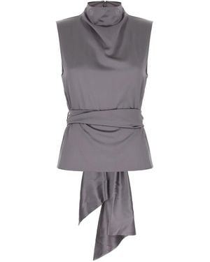 Danamé Tiffany Bluse mit Schnürung - Grau