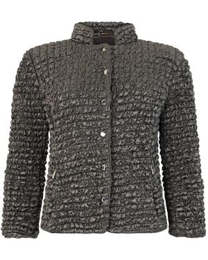 Moorer Ruched Mock-Neck Jacket - Grey