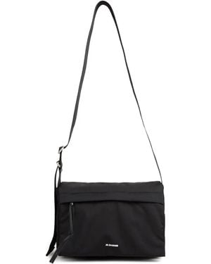 Jil Sander Verstellbare Kuriertasche mit Prägung - Schwarz