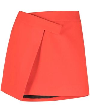 The Attico Cloe Asymmetric Miniskirt - Red
