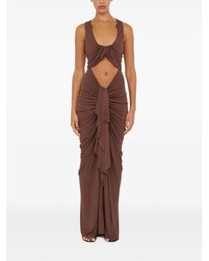 Christopher Esber Vivenda Draped Cut-Out Maxi Dress - Brown