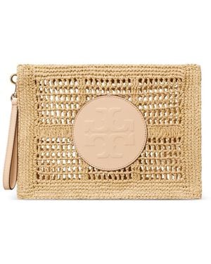 Tory Burch Ella Hand-Crocheted Pouch - Natural