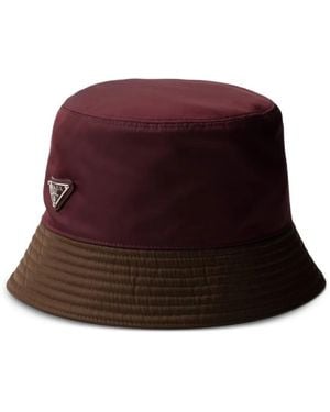 Prada Re-Nylon Two-Tone Bucket Hat - Red