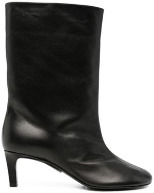 Plan C Pointed-Toe Leather Boots - Black